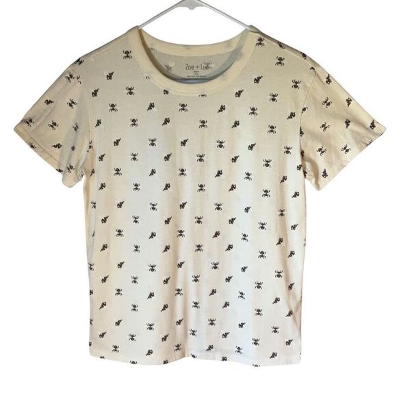 Zoe + Liv Bee TShirt, Small. Cream. Scoopneck with bees! - Picture 4 of 9